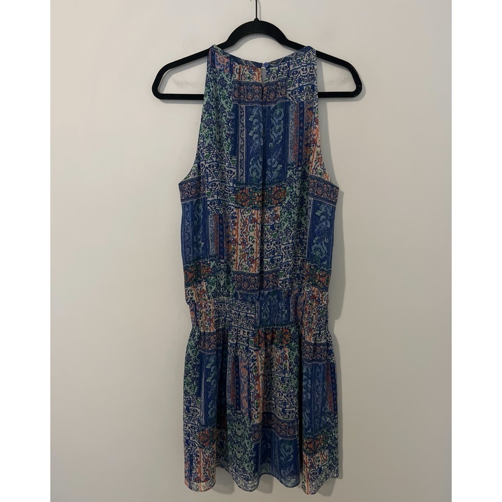 Ramy Brook Patchwork Printed Paris Dress Women’s Large Blue Sleeveless Mini - Picture 4 of 17